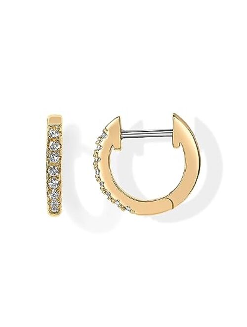 PAVOI 14K Gold Plated Cubic Zirconia Cuff Earrings Huggie Stud