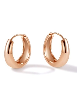 micuco Chunky Gold Hoop Earrings for Women - 18K Real Gold Plated Lightweight Hollow Hypoallergenic Earrings for Women and Girls