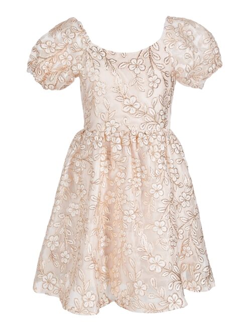 RARE EDITIONS Little Girls Metallic Brocade Dress