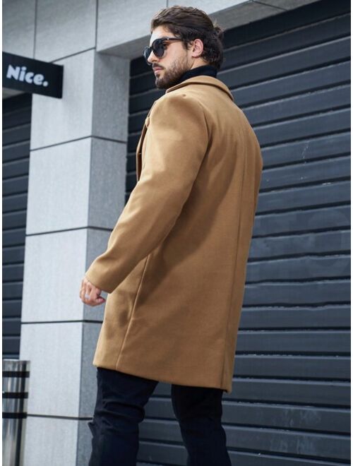 Shein Manfinity Homme Men Lapel Neck Overcoat