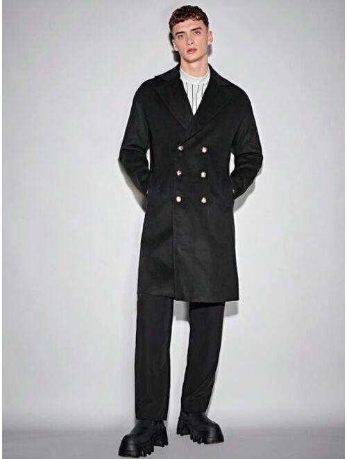 Shein Manfinity Hypemode Men Double Breasted Overcoat