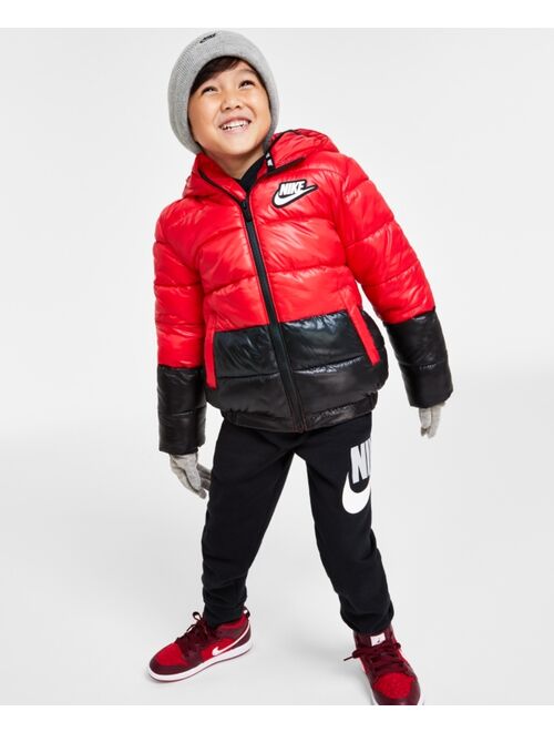 NIKE Little Boys Color Block Puffer Jacket