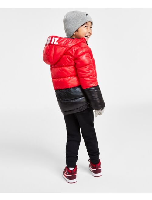 NIKE Little Boys Color Block Puffer Jacket