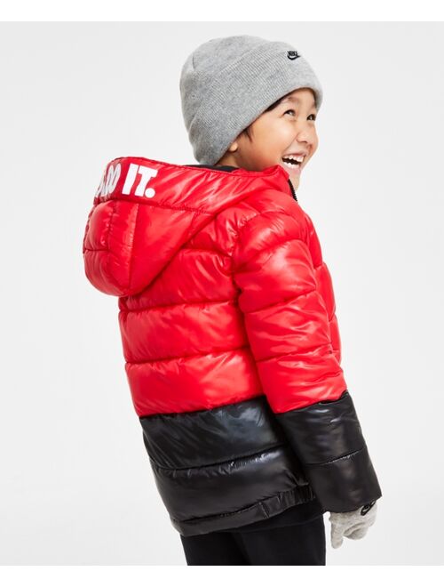 NIKE Little Boys Color Block Puffer Jacket