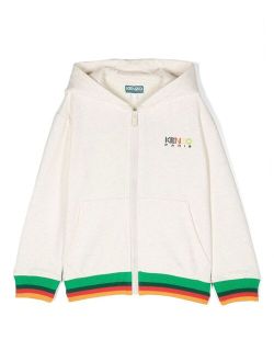Kids cotton logo-embroidered hoodie