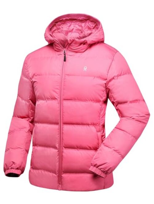 Little Donkey Andy Women's Hooded Puffer Jacket Full-Zip Winter Lightweight Windproof Warm Quilted Coat with Pockets