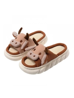 Gaolinci Cartoon Animal Shape Slippers, Womens Four Seasons Home Linen Slippers