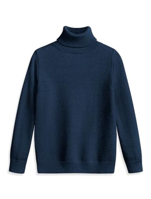 Arshiner Boy's Ribbed Turtleneck Cable Knitted Sweater Slim Fit Pullover Sweater for Kids 4-13 Years