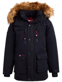 CANADA WEATHER GEAR Boys Winter Coat - Heavyweight Ski Jacket, Fur Trim Hood - Outerwear Parka (8-20)