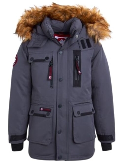 CANADA WEATHER GEAR Boys Winter Coat - Heavyweight Ski Jacket, Fur Trim Hood - Outerwear Parka (8-20)