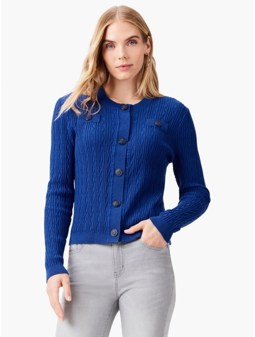 NIC+ZOE Women's Long Sleeve Button-Up Textured Cardigan