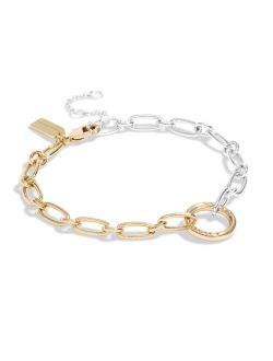 Two-Tone Signature Logo Charm Starter Bracelet