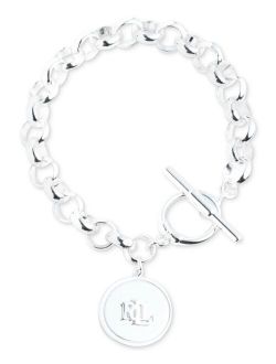 Lauren Ralph Lauren Silver-Tone Logo Disc Flex Bracelet