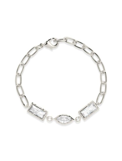 Sterling Forever Tate CZ Chain Bracelet