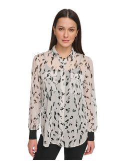 Women's Animal-Print Long-Sleeve Shirt