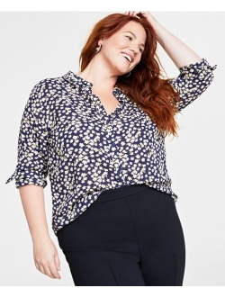 ON 34TH Plus Size Button-Front Crepe Shirt, Created for Macy's