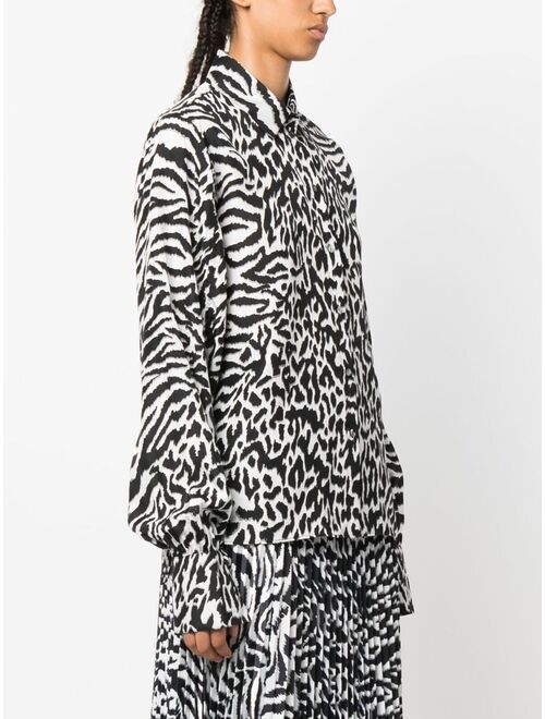 Karl Lagerfeld animal-print silk shirt