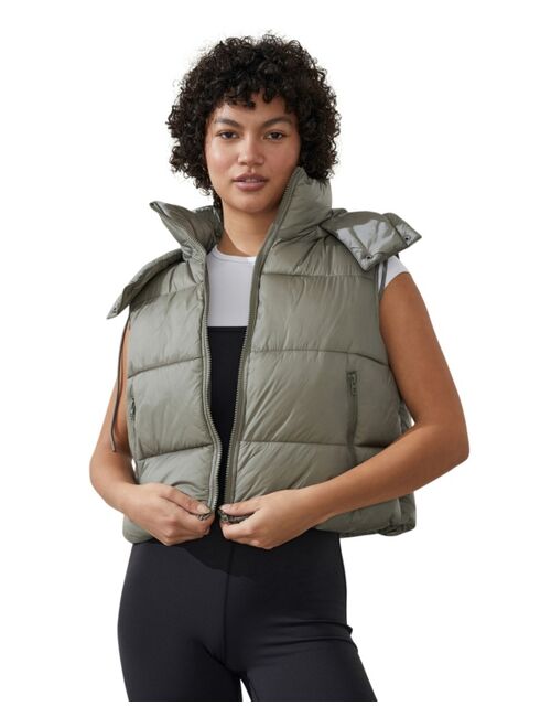 COTTON ON Women's The Mother Hooded Puffer Vest 2.0 Jacket