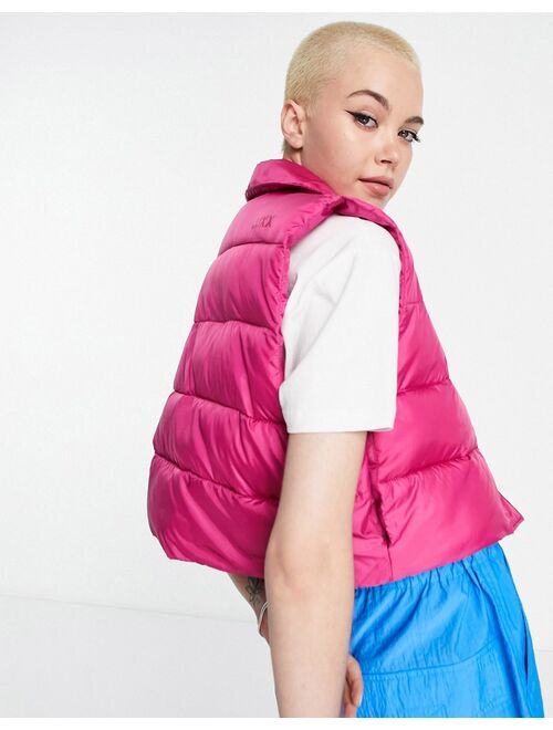 JJXX cropped padded vest in bright pink