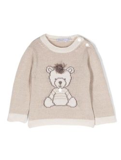 bear-motif intarsia-knit jumper