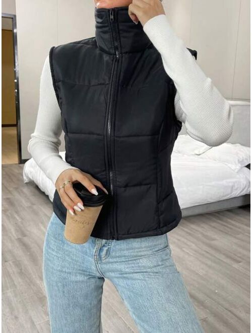 SHEIN Essnce Zip Up Puffer Vest Coat