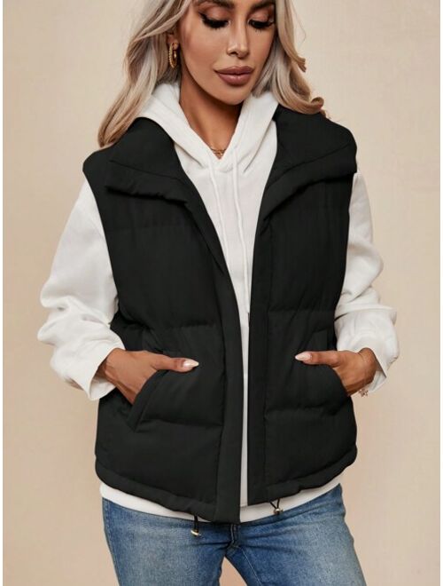 SHEIN LUNE Zip Up Puffer Vest Coat