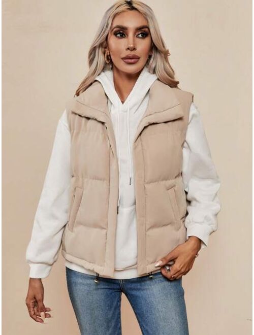 SHEIN LUNE Zip Up Puffer Vest Coat