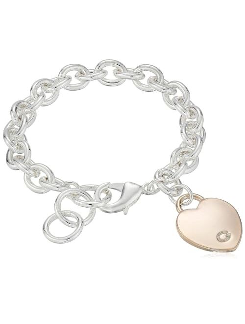 GUESS "Basic" G Logo Heart Link Bracelet