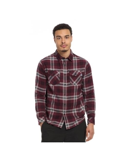 Men's Plaid Button-Up Flannel Shirt