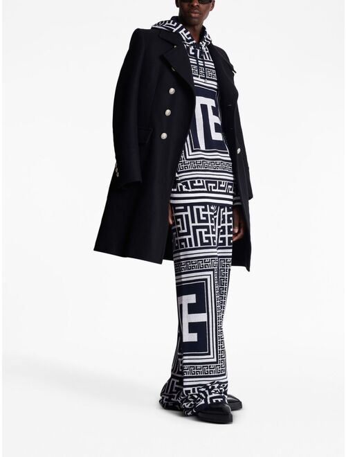 Balmain maxi monogram jacquard hoodie