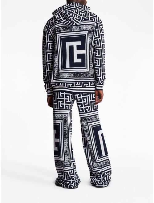 Balmain maxi monogram jacquard hoodie