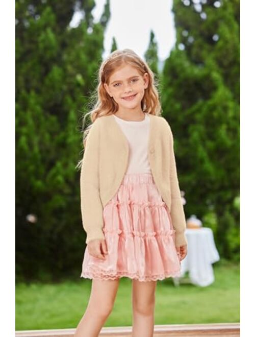 GRACE KARIN Girls Long Sleeve Bolero Shrug Cardigan Sweater Dress Cover Up 6-12Y