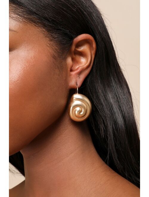 Casa Clara Saved by the Shell Gold Shell Statement Earrings