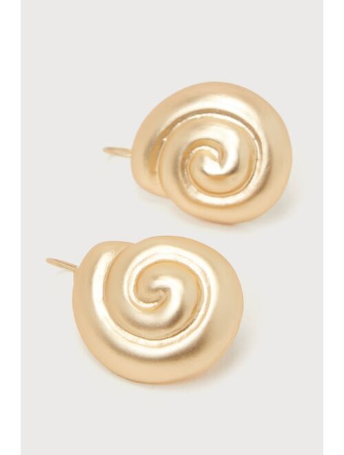 Casa Clara Saved by the Shell Gold Shell Statement Earrings