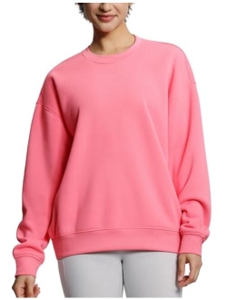 Womens' Fleece Crewneck Loose fit Soft Oversized Pullover Sweatshirt