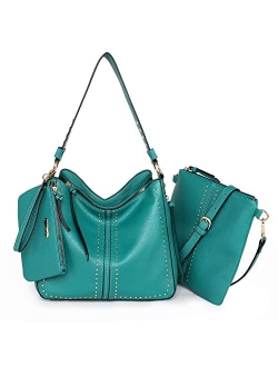 Tote Handbags for Women Concealed Carry Purses Vegan Leather Hobo Shoulder Bag 3pcs Purse Set