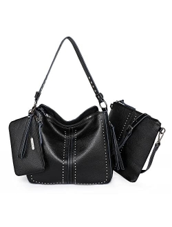 Tote Handbags for Women Concealed Carry Purses Vegan Leather Hobo Shoulder Bag 3pcs Purse Set