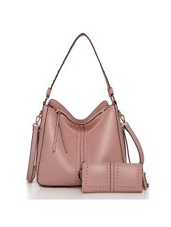 Hobo Handbag for Women Large Purses and Handbags with Studs and Crossbody Strap