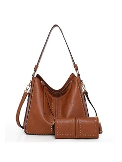 Hobo Handbag for Women Large Purses and Handbags with Studs and Crossbody Strap