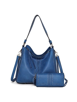 Hobo Handbag for Women Large Purses and Handbags with Studs and Crossbody Strap