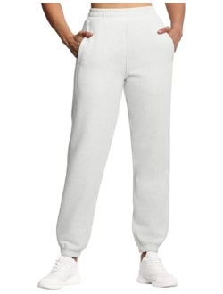 Women's Fleece Sweatpants Warm Workout Joggers Pants with Pockets