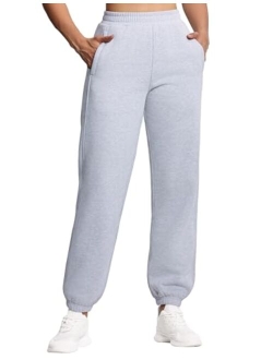 Women's Fleece Sweatpants Warm Workout Joggers Pants with Pockets