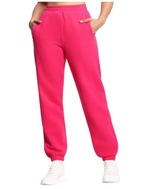 THE GYM PEOPLE Women's Fleece Sweatpants Warm Workout Joggers Pants with Pockets