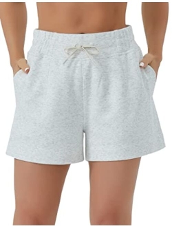 Women's Drawstring Sweat Shorts High Waisted Summer Workout Lounge Shorts with Pockets