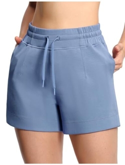 Women's Drawstring Sweat Shorts High Waisted Summer Workout Lounge Shorts with Pockets