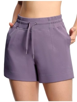 Women's Drawstring Sweat Shorts High Waisted Summer Workout Lounge Shorts with Pockets