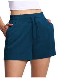 Women's Drawstring Sweat Shorts High Waisted Summer Workout Lounge Shorts with Pockets