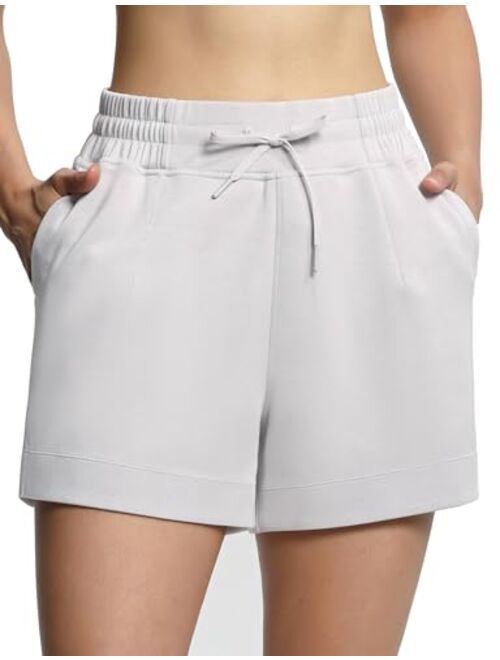 THE GYM PEOPLE Women's Drawstring Sweat Shorts High Waisted Summer Workout Lounge Shorts with Pockets