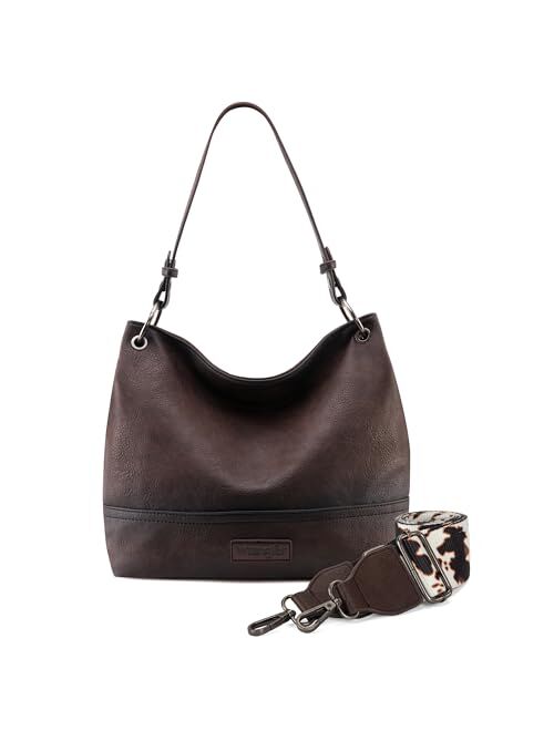 Montana West Wrangler Hobo Bags for Women Vegan Leather Top Handle Shoulder Purses and Handbags