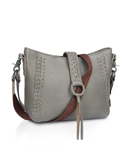 Hobo Purse Western Satchel Shoulder Bags for Women Genuine Leather Crossbody